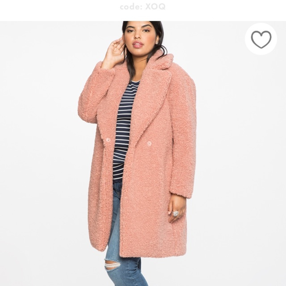 Eloquii Boucle Teddy Coat